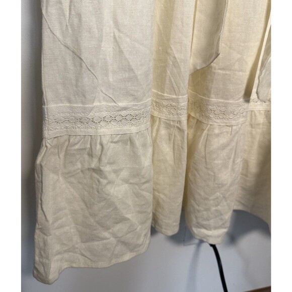 New Adyson Parker Linen Blend Midi Dress Belted XL Lined Cottagecore Beach - Picture 6 of 14